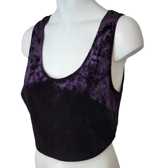 Band Of Gypsies Crushed Velvet Crop Top - Picture 2 of 5